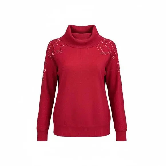 Ruby Rd. Cowl Neck Hem Knit Sweater - NWT - Picture 3 of 4